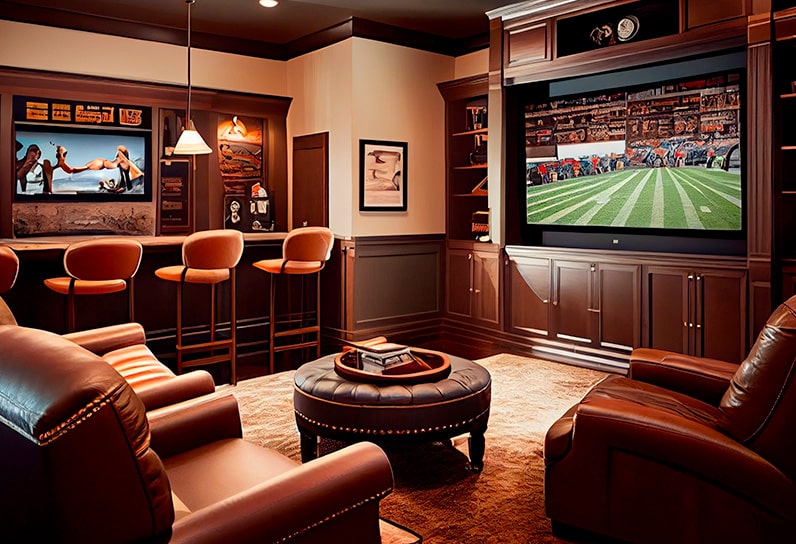 create a media lounge at Auto Vault Naples